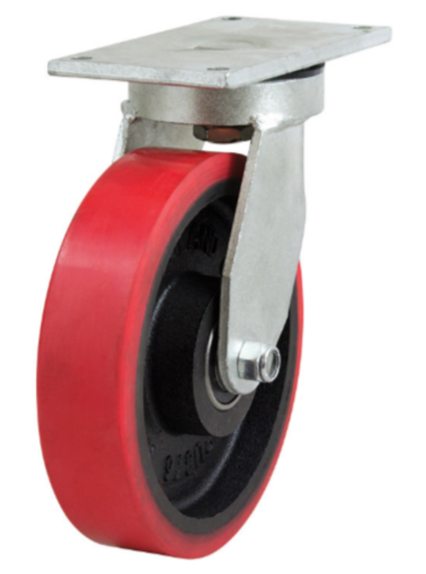 Picture of 250MM POLY CI  SWIVEL RED 1000KG CASTOR (S1019)