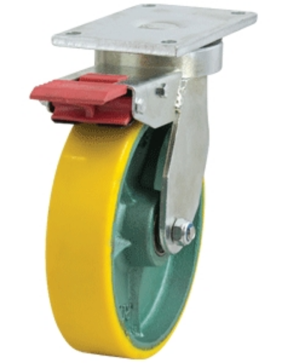 Picture of 200mm Poly Ci Wheel 500Kg Capacity Castor Swivel with Swivel Lock and Brake (S8470SLB)