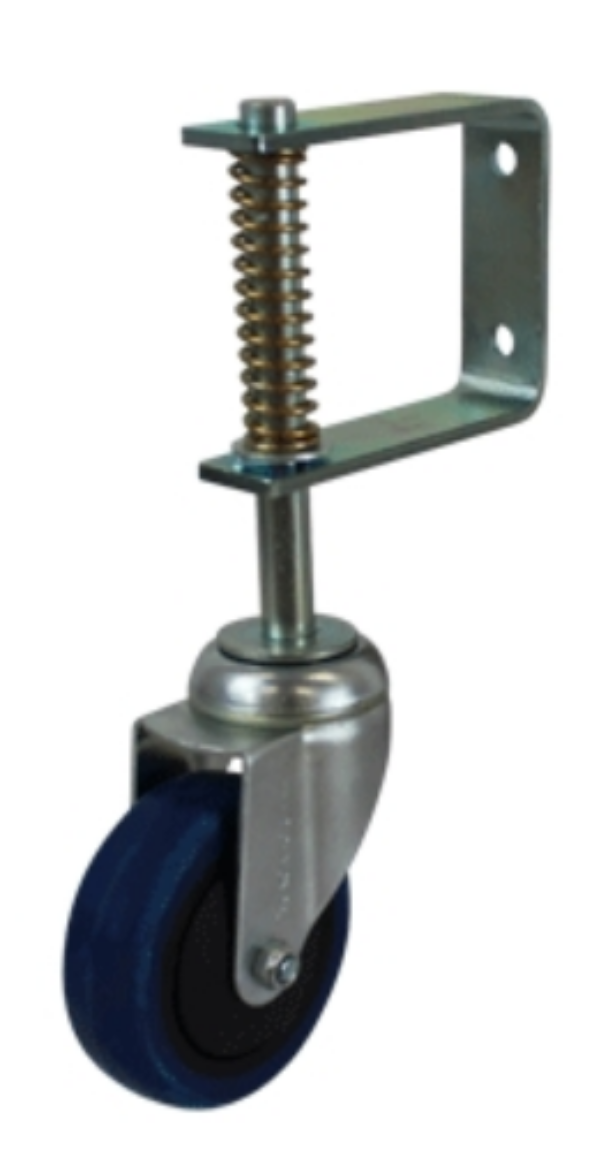 Picture of 100mm Rebound Rubber Wheel 20kg Capacity Spring Loaded Gate Castor (S4022)