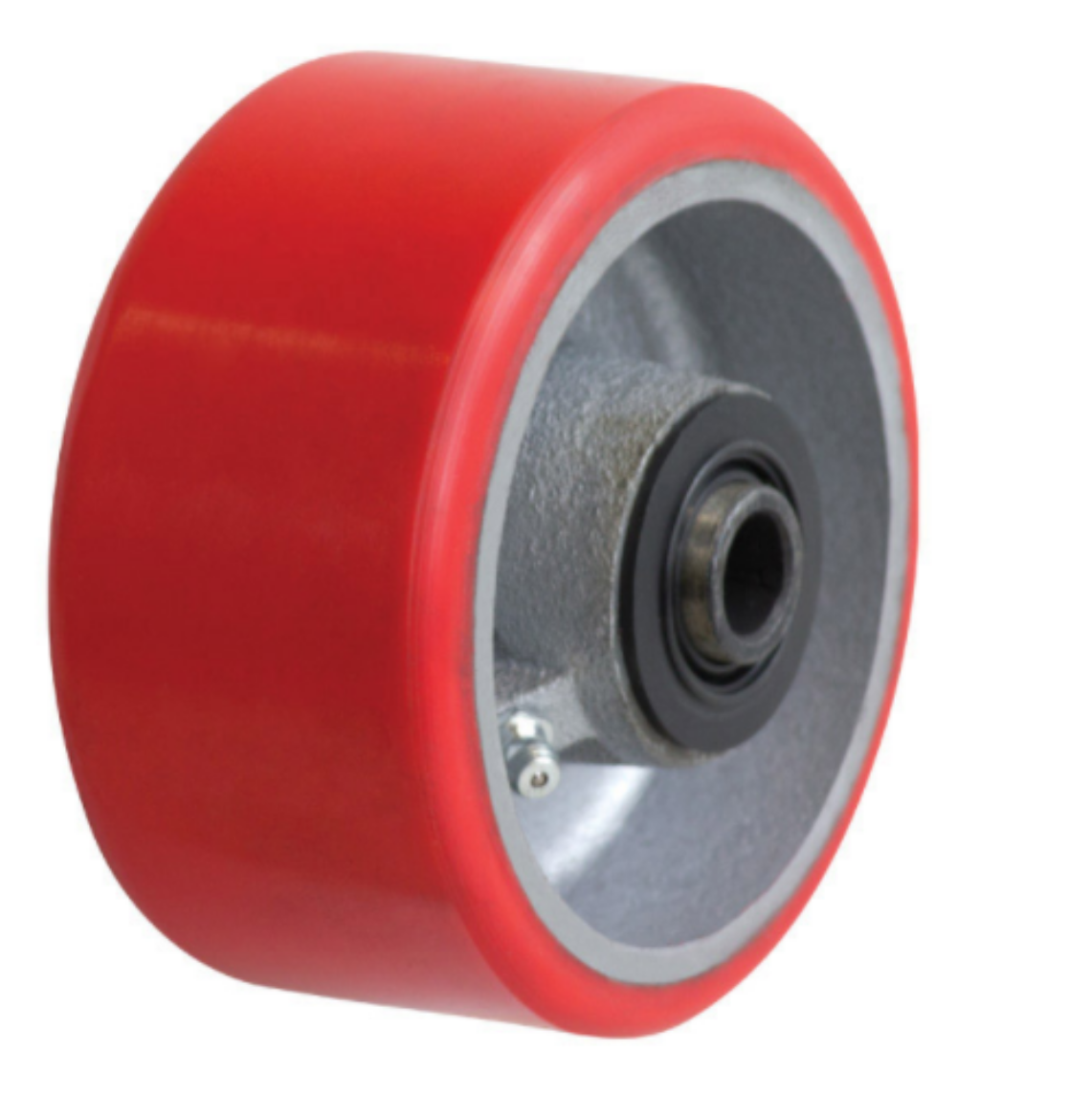 PU42450 100mm Polyurethane Tyred Cast Iron Wheel 1/2 Axle Diameter (PU42450) The Boss Shop