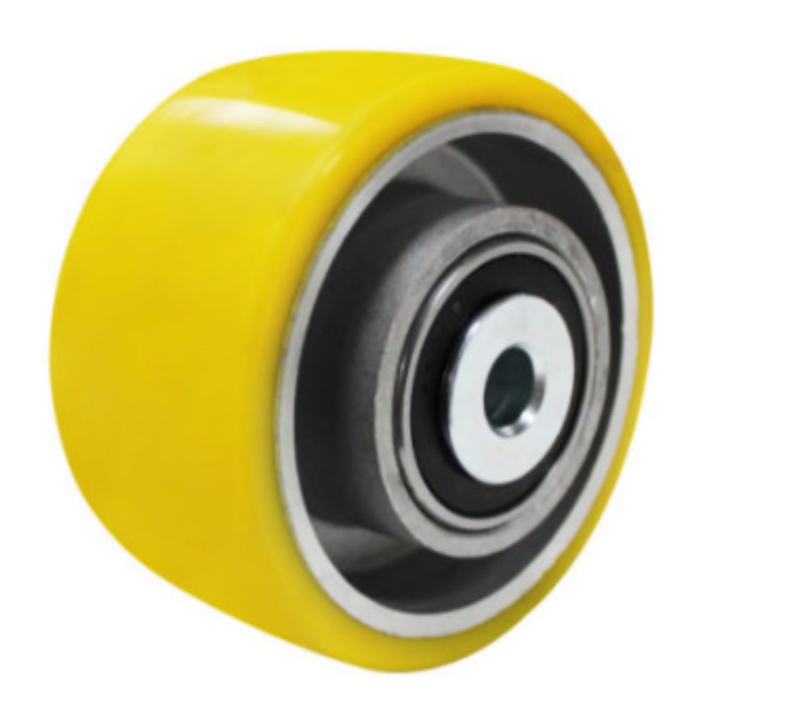 Picture of 100mm Crowned Polyurethane Tyred Aluminium Centred Wheel | 1/2" Axle Diameter (PU407-50)