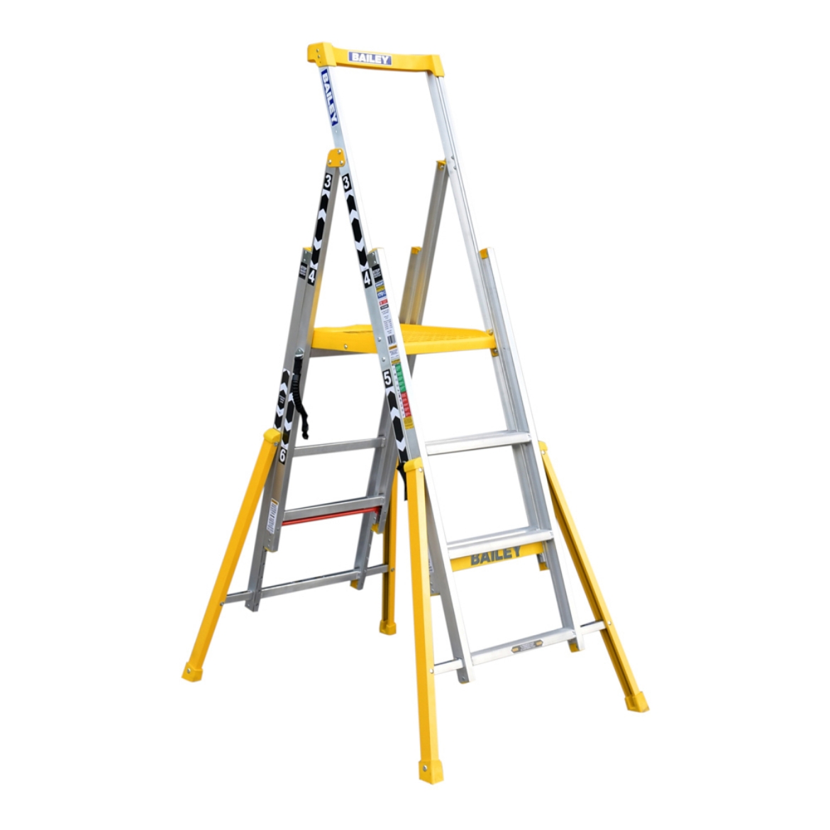 FS13999 Adjustable Height Platform Step Ladder 36 170kg Ind The Boss