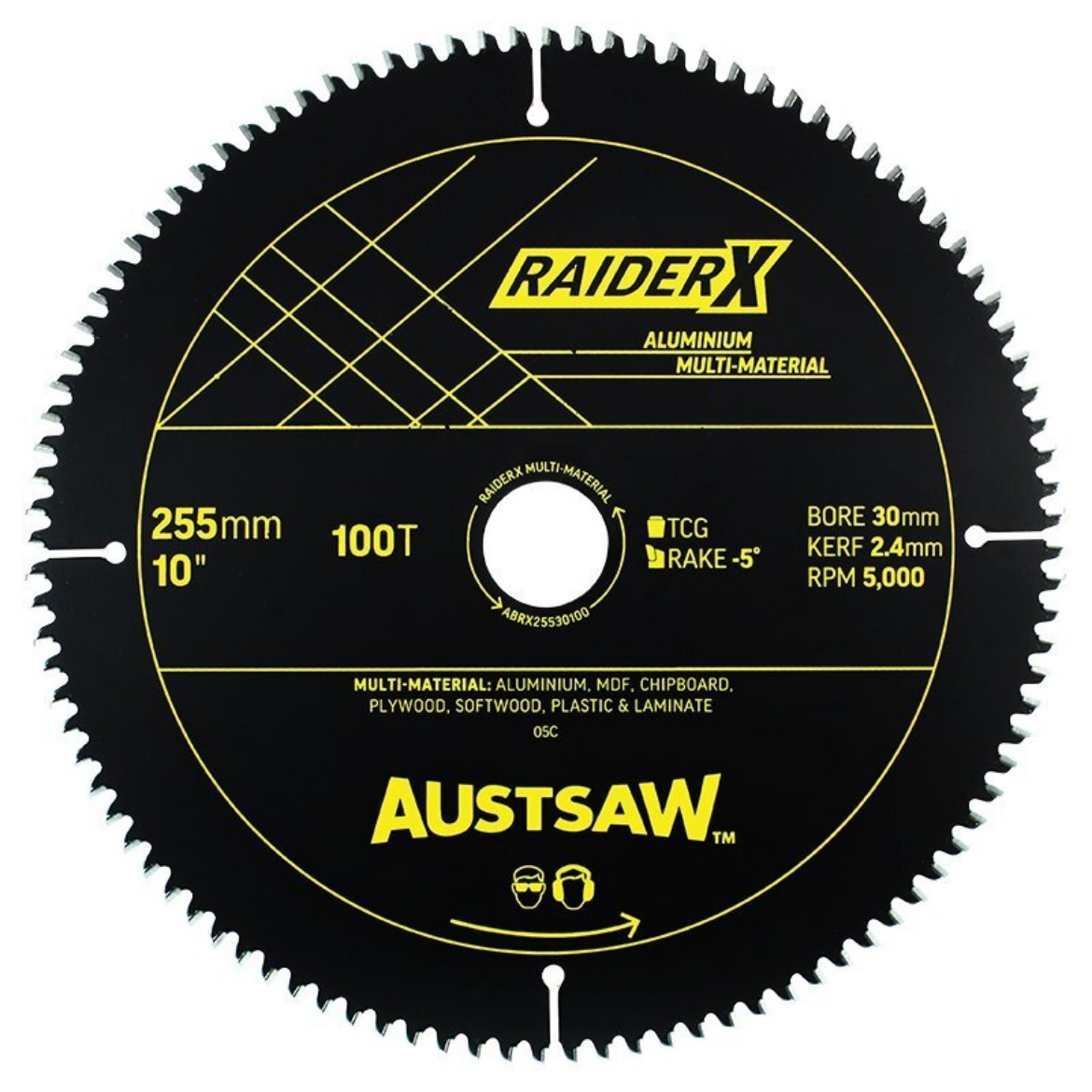 Picture of Austsaw RaiderX Aluminium Multi Material Blade | 255mm x 30 x 100T