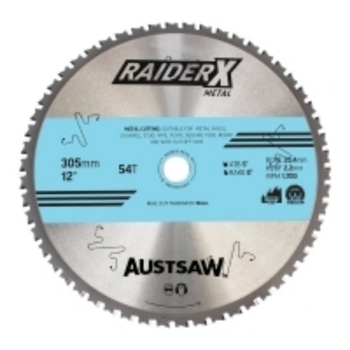 Picture of Austsaw RaiderX Metal Blade 305mm x 25.4 x 54T