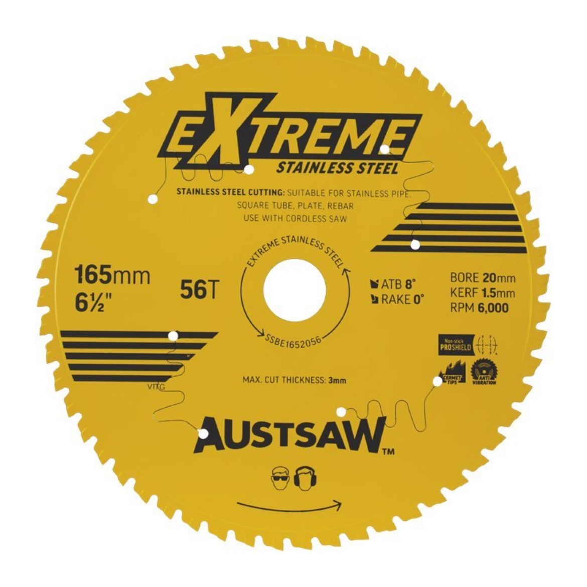Picture of Austsaw Extreme Stainless Steel Blade 165mm x 20 x 56T