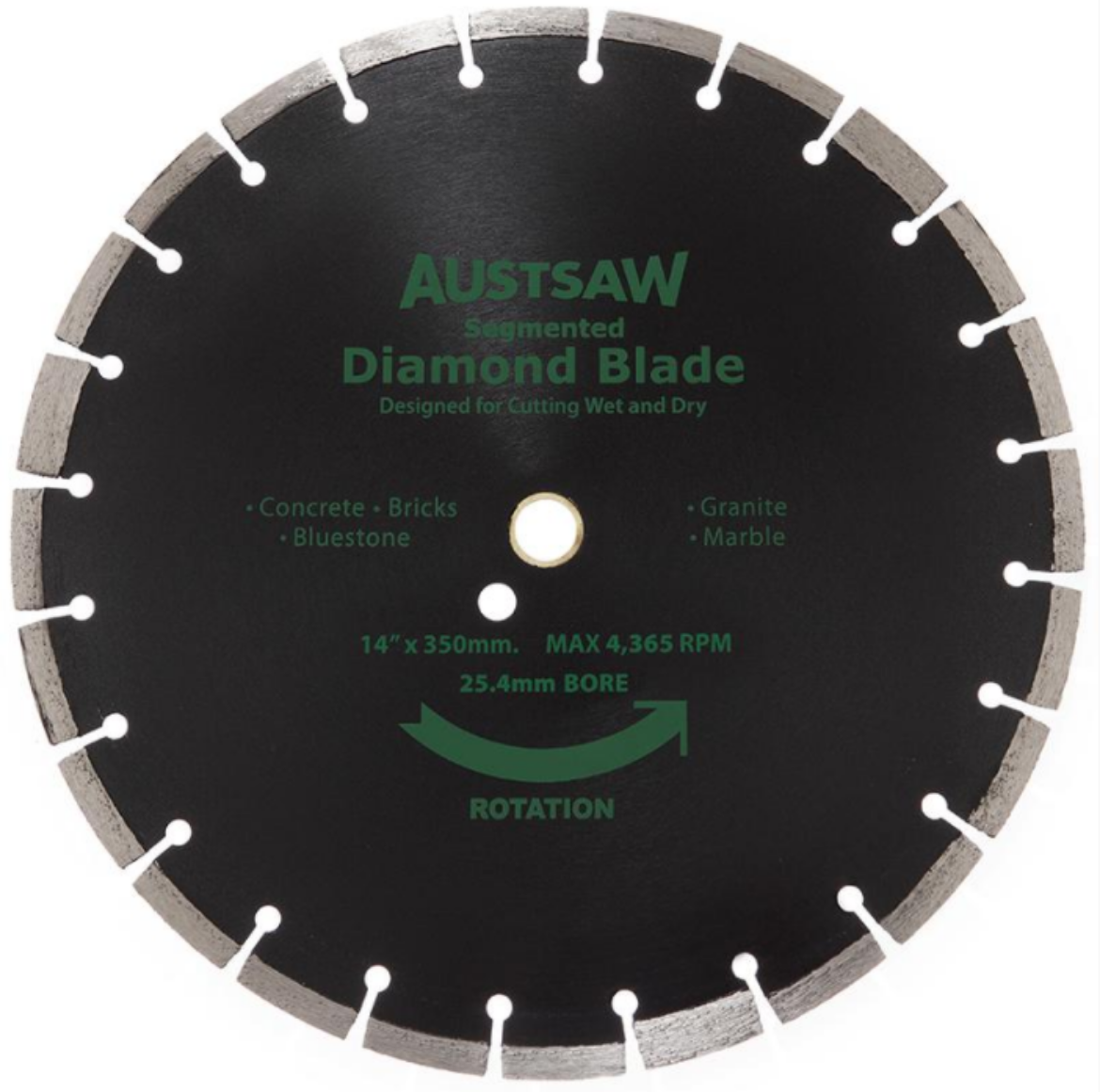 Picture of Austsaw - 350mm (14in) Diamond Blade Segmented General Purpose 25.4/20mm Bore