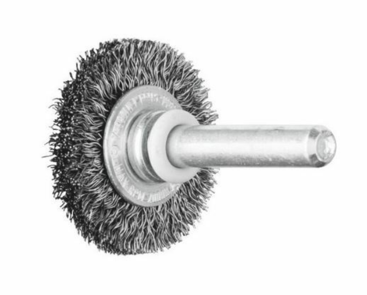 Picture of PFERD Wheel brush crimped RBU dia. 30x6 mm shank dia. 6 mm steel wire dia. 0.20