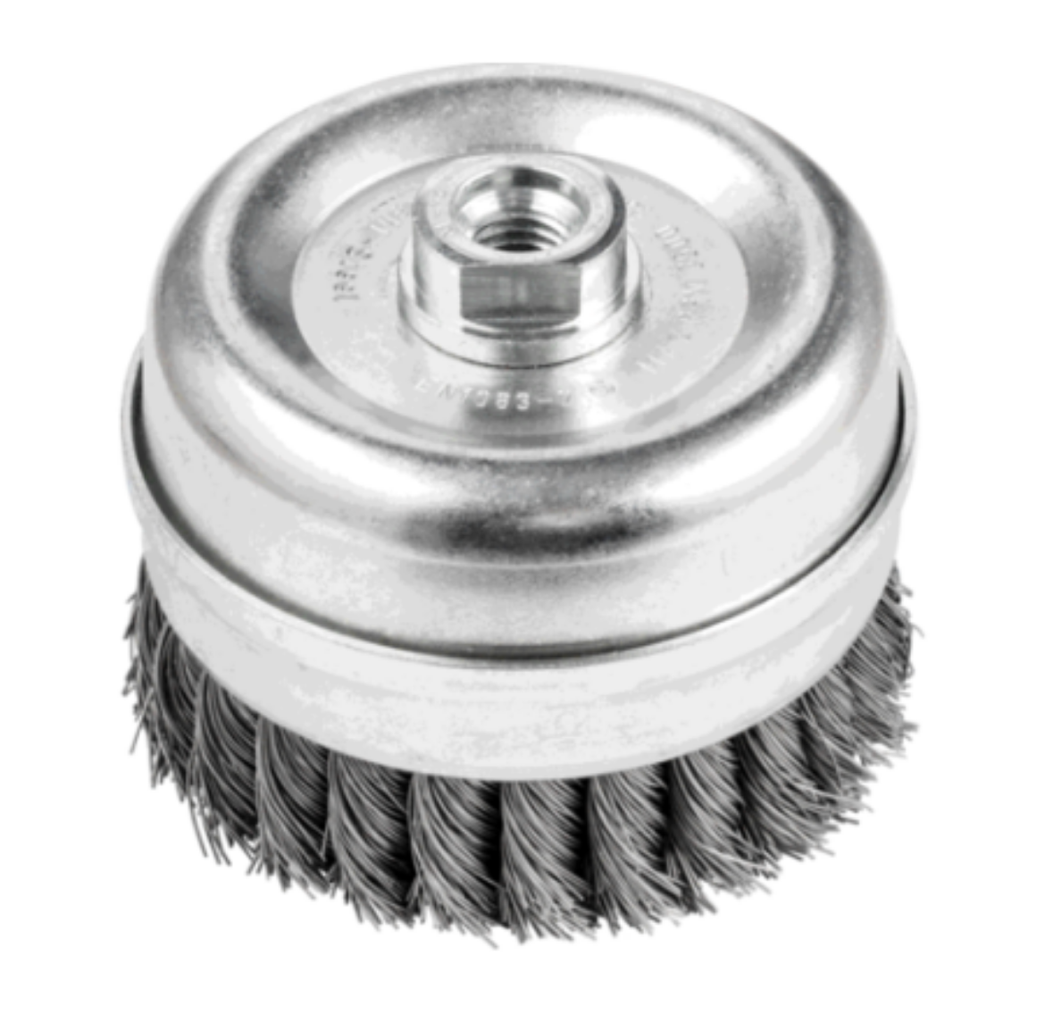 Picture of PFERD 4"/100MM TWIST KNOT STEEL CUP BRUSH TBGR 100/M14 ST 0.50 - M14 THREAD