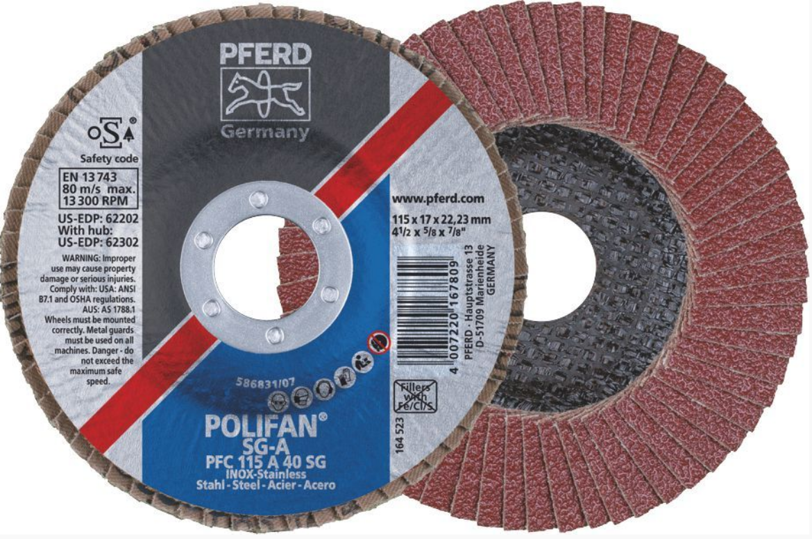 Picture of PFERD 4"/100MM FLAP DISC-  40 GRIT -  POLIFLAN PFF 100 A 40 SG