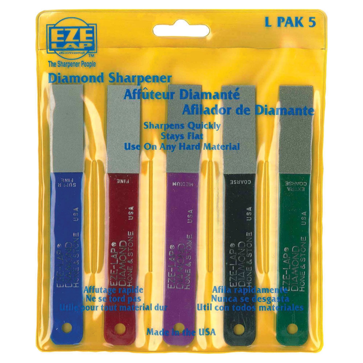Picture of EZE-LAP Hone Stone & Hook Sharpener 5 Pack
(Super Fine, Fine, Medium, Coarse, Extra Coarse)