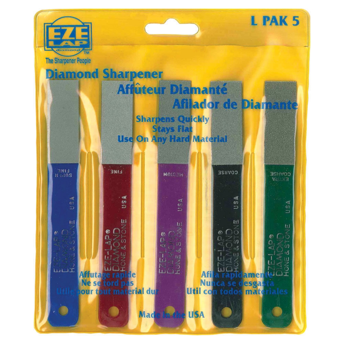 Picture of EZE-LAP Hone Stone & Hook Sharpener 5 Pack
(Super Fine, Fine, Medium, Coarse, Extra Coarse)