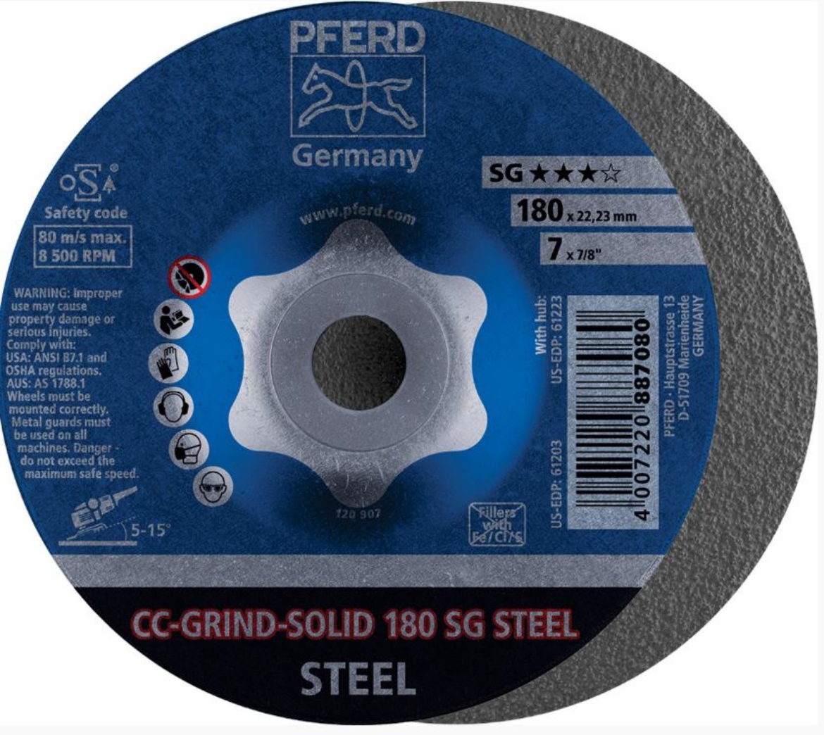 Picture of PFERD 7"/180MM CC GRIND SOLID 180 SG STEEL