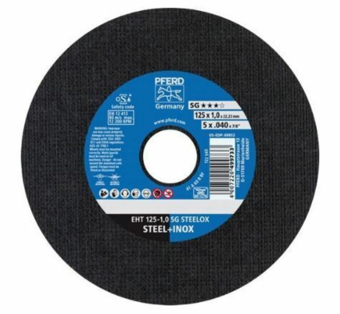 Picture of PFERD 5"/125MMX1MM CUT-OFF WHEEL  PREMIUM - INOX STAINLESS STEEL -EHT1251.0 SG STEELOX