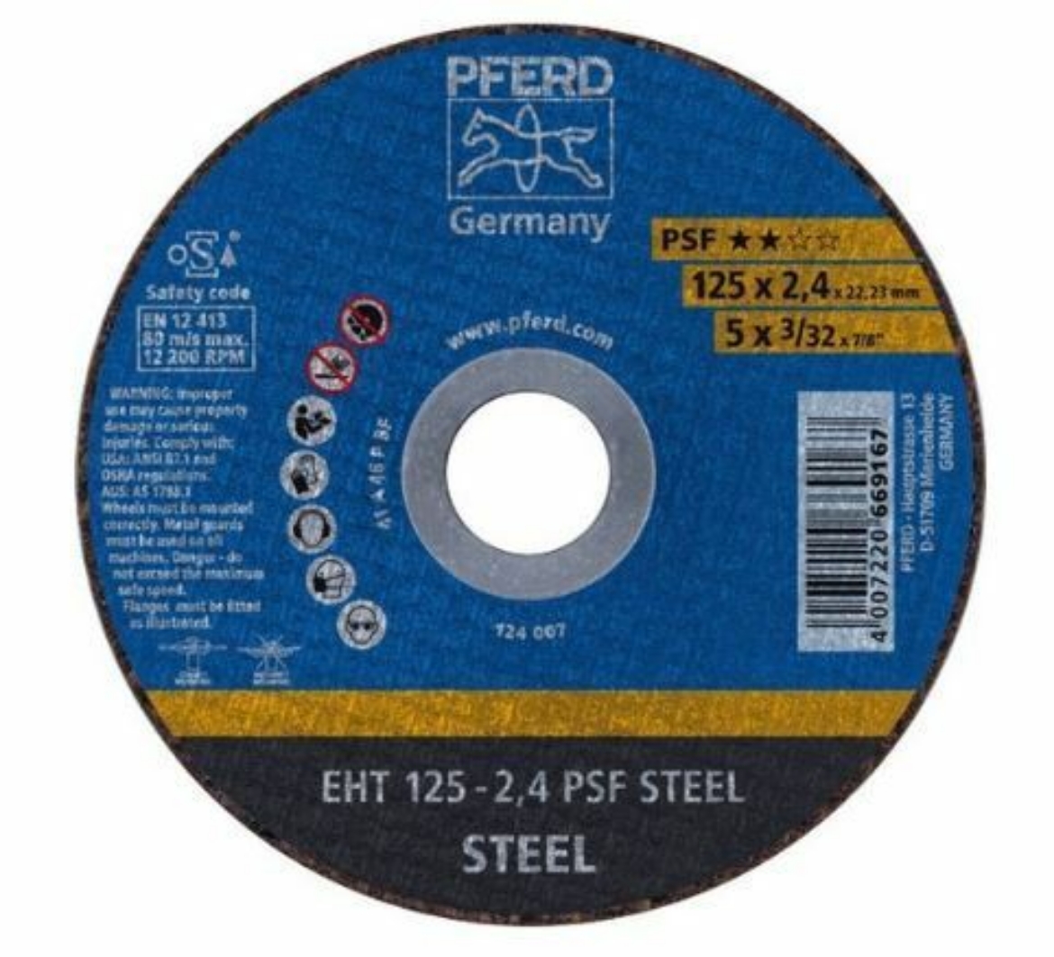 Picture of PFERD 5"X2.4MM CUT WHEEL STEEL EHT 125-2.4 A 46 P PSF