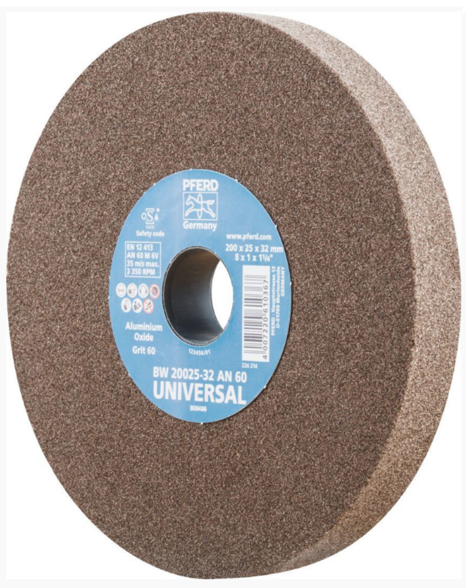Picture of PFERD 200MM/8"  X 25MM  BENCH GRINDING WHEEL 60 GRIT ALUMINIUM OXIDE