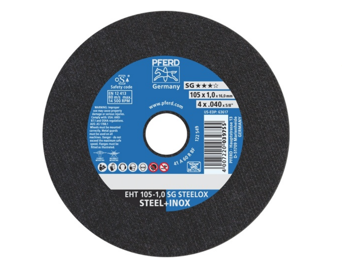 Picture of PFERD 4"/105X1MM CUT-OFF WHEEL PREMIUM  INOX STAINLESS STEEL EHT1051.0