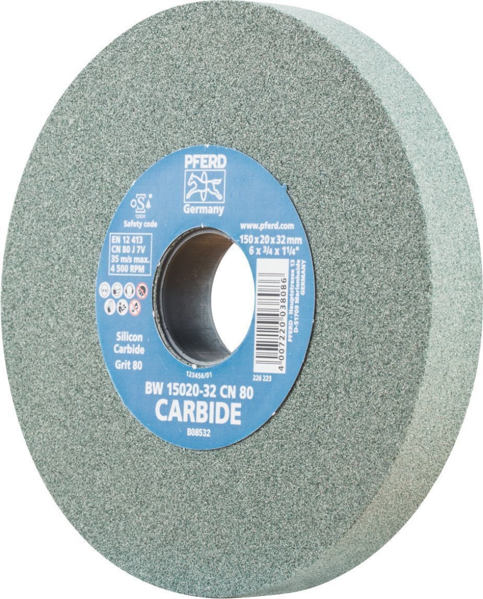 Picture of PFERD 150MM BENCH GRINDING WHEEL - GREEN BW 15020-32 CN 80 CARBIDE