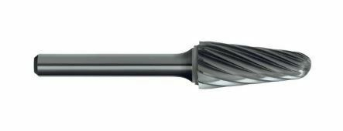 Picture of Carbide Burr - Aluminium Cut - Taper Shape - 1/4" Shank - 1/2" x 1-1/8" - 2-7/8" OAL - B220 - Sutton Tools