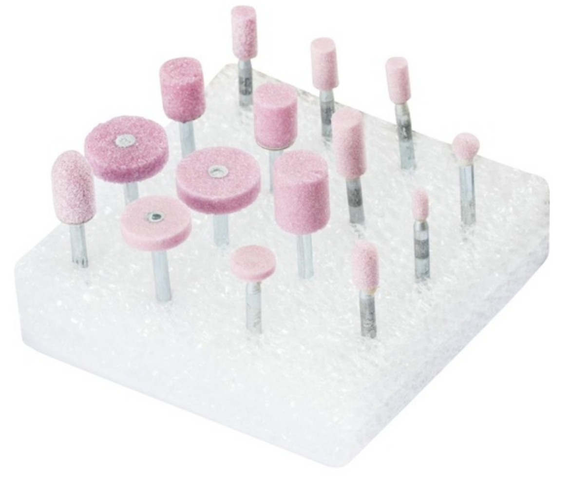 Picture of PFERD 15PC ASSORTED MOUNTED POINTS 2002 (3MM SHANK) HARDNESS GRADE O