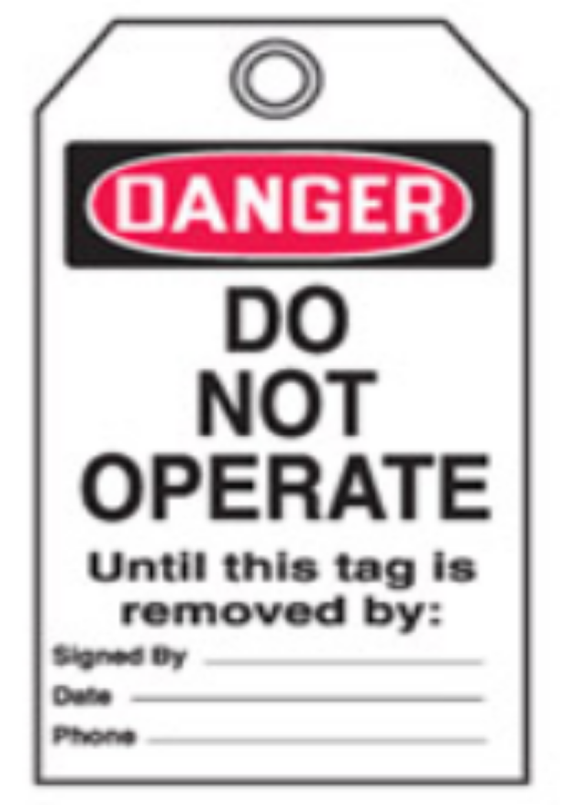 Picture of SELF-LAMINATING TAGS DANGER DO NOT..PK25