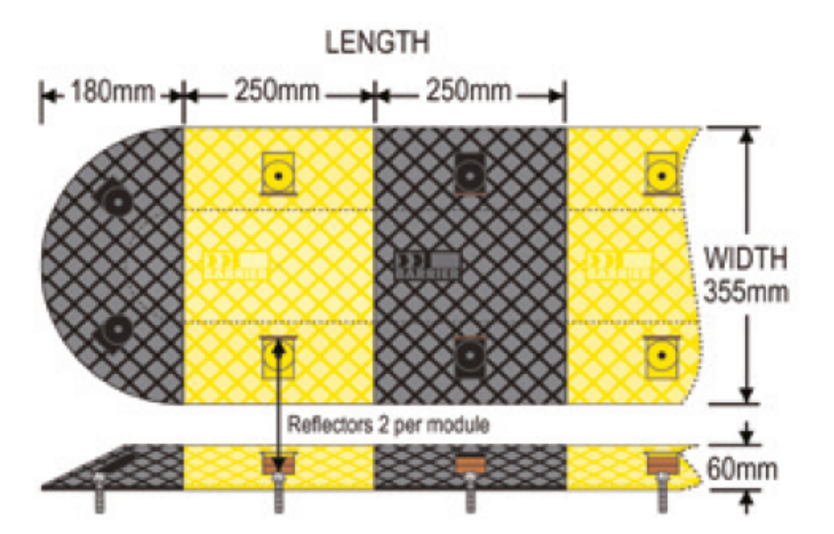 Picture of SLO-MOTION POLYETH SPEED HUMP BLACK 250MM W360XL250XH60MM