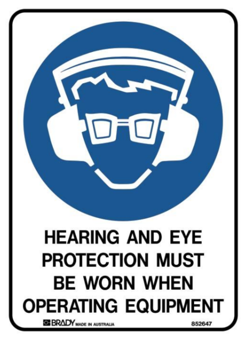 Picture of SIGN 450X300 METAL - HEARING & EYE PROTECTION
