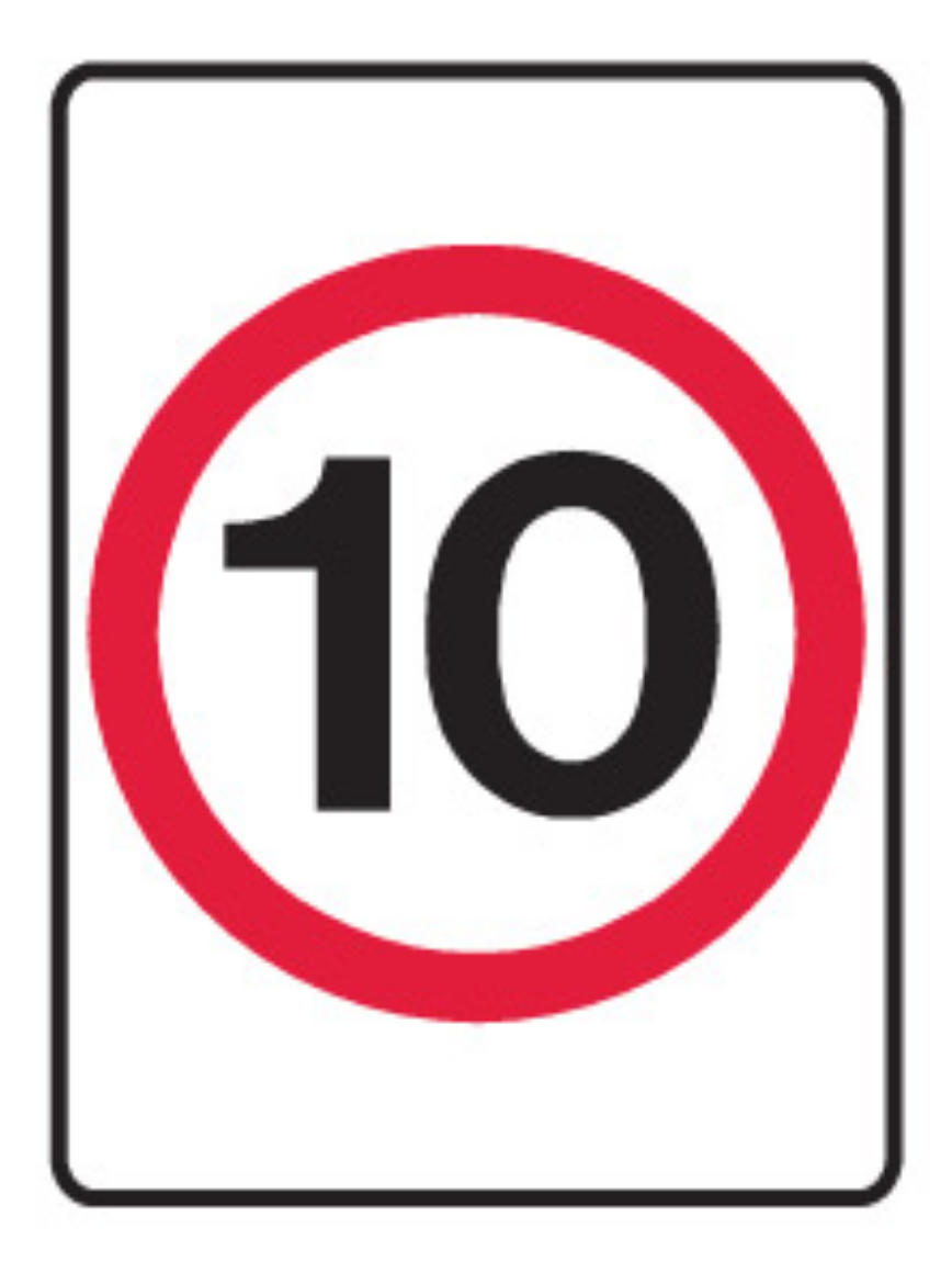 Picture of SIGN 450X600 ALUM REFLECTIVE - REG SPEED LIMIT SIGN "10"