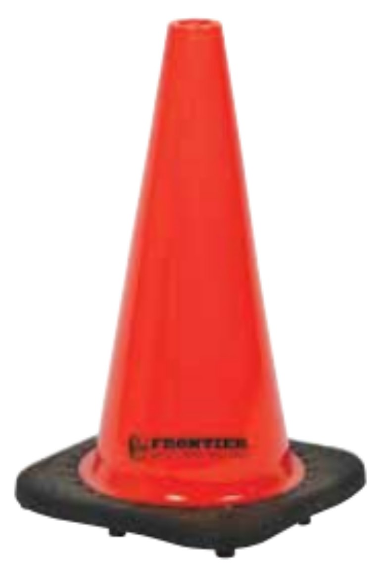 Picture of FRONTIER PVC TRAFFIC CONE  - FLURO ORANGE - 450MM - NON REFELCTIVE