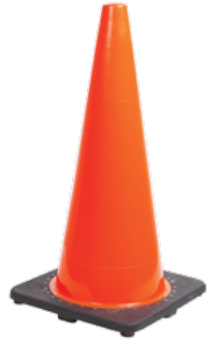 Picture of FRONTIER PVC TRAFFIC CONE  - FLURO ORANGE - 700MM - NON REFELCTIVE