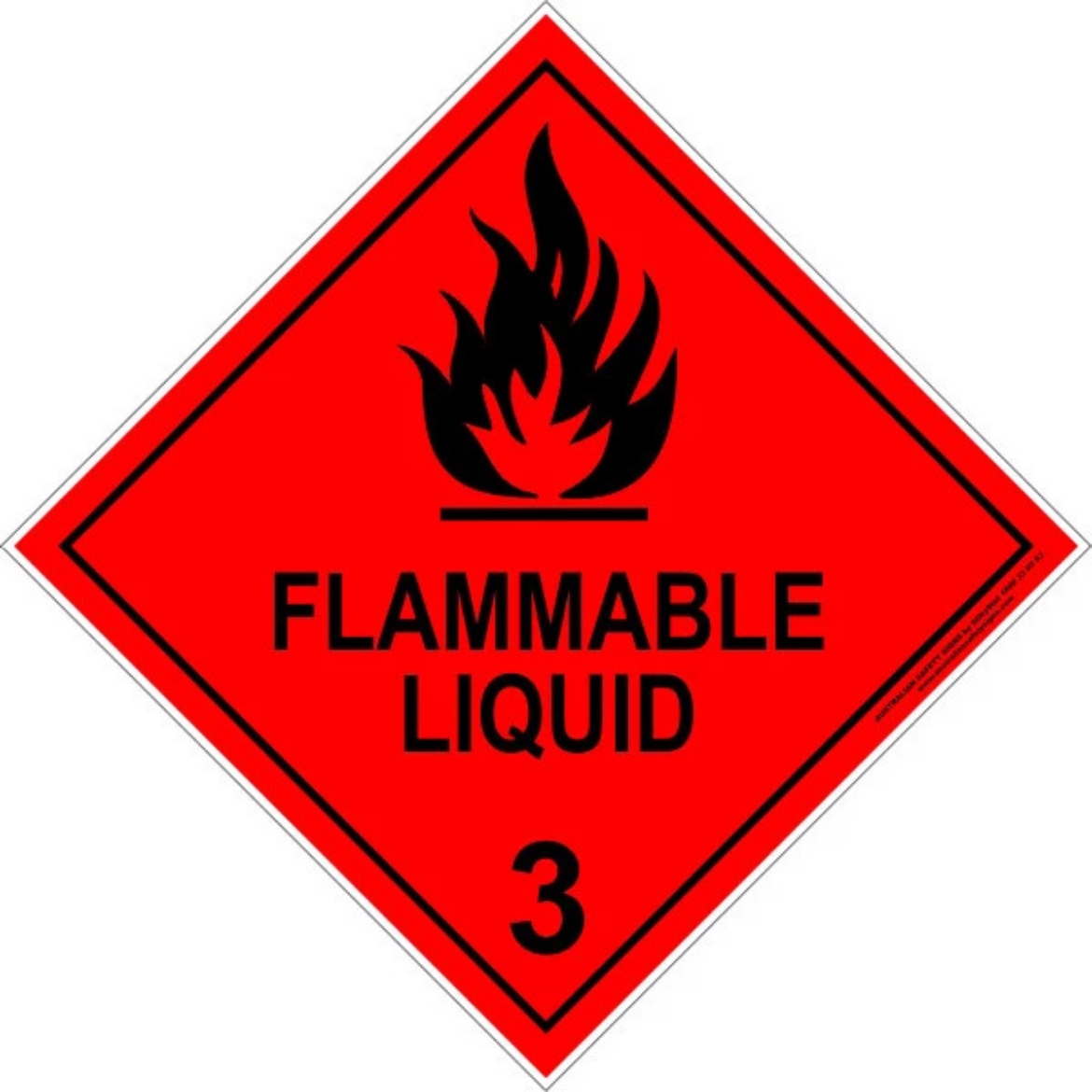 Picture of FLAMMABLE LIQUID 3 SIGN 270MMX270MM METAL Complies With Australian Standard AS 1216 2006