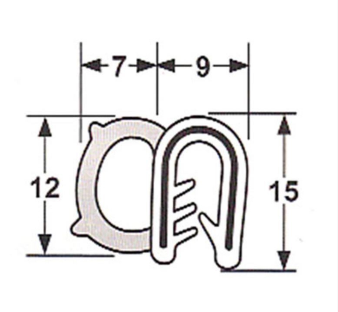 Picture of Pinchweld Metal caged PVC 'U' channel side bulb (5M)