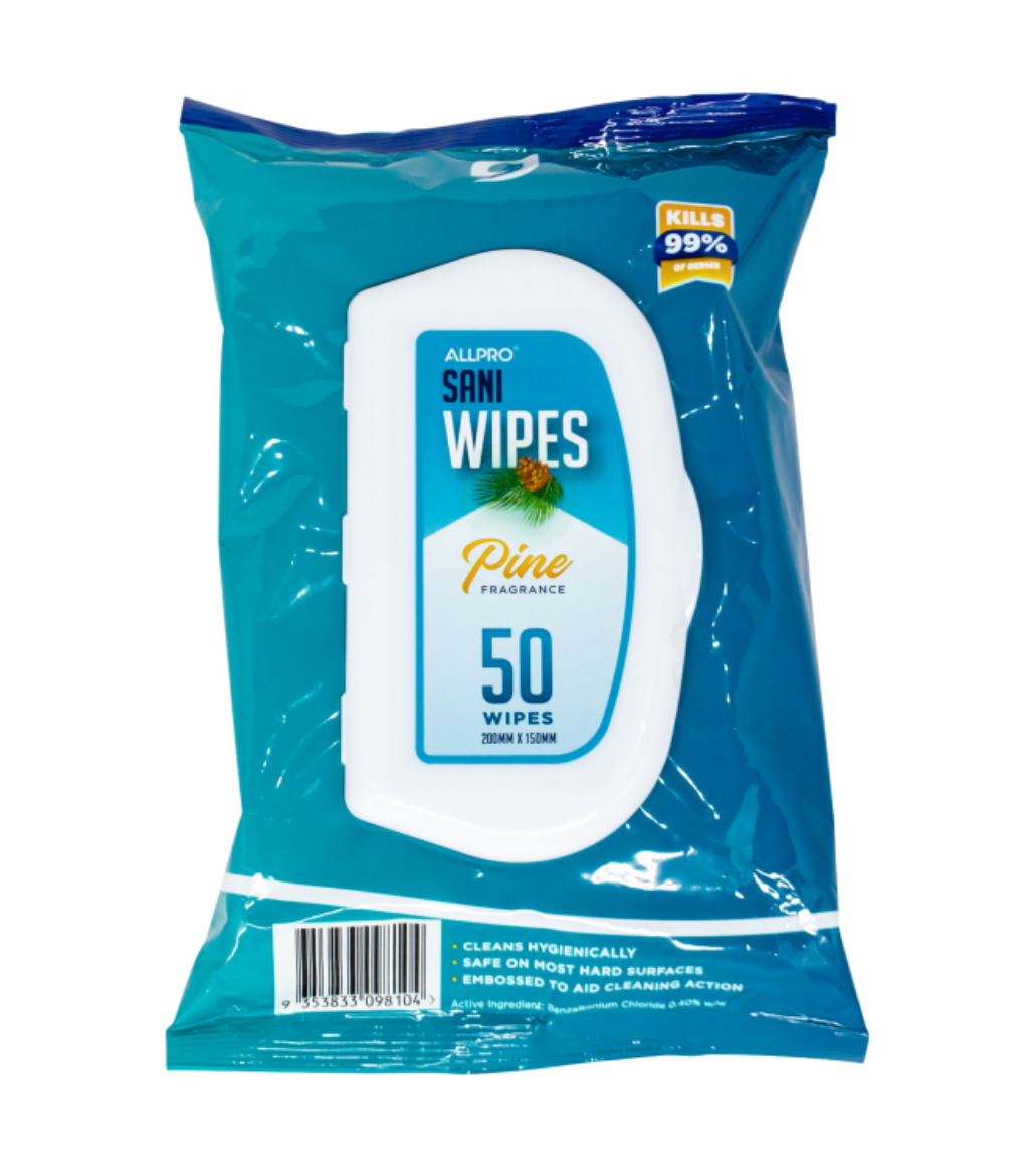 Picture of SANI WIPES Pk/50 - Disinfectant Wipes with Pine Fragrance - 210mm x 155mm