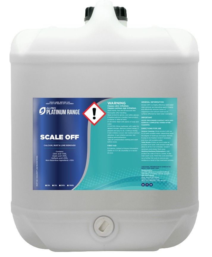 SCALEOFF20 Scale Off 20Ltr Calcium, Rust & Lime Remover (CLR) The