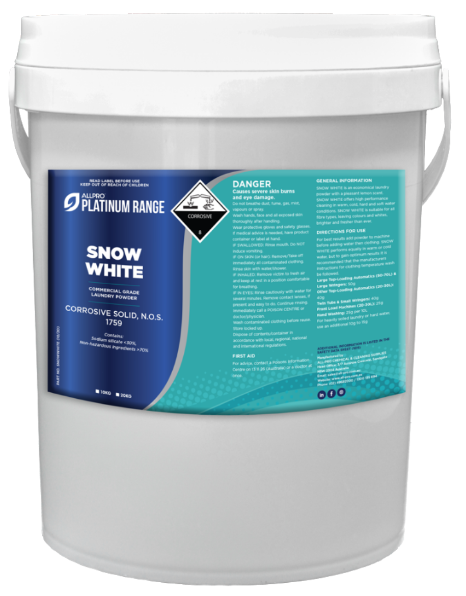 Picture of SNOW WHITE 20KG - (LAUNDRY POWDER LEMON)