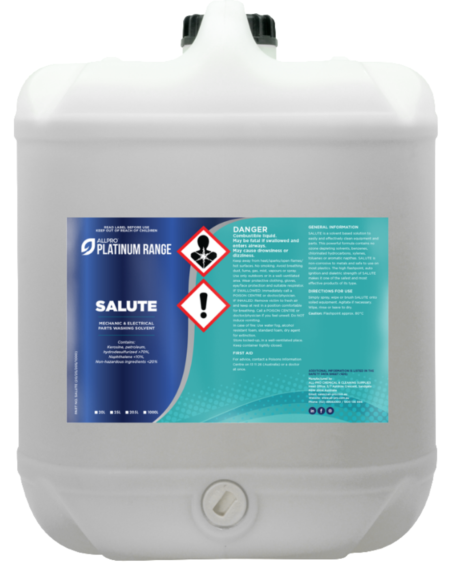 Picture of Salute 20L - Mechanical & Electrical Parts Washing Solvent (Parts Wash)
