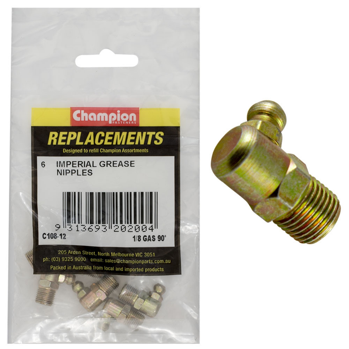 Picture of 1/8 GAS 90' GREASE NIPPLE (Pkt.6)