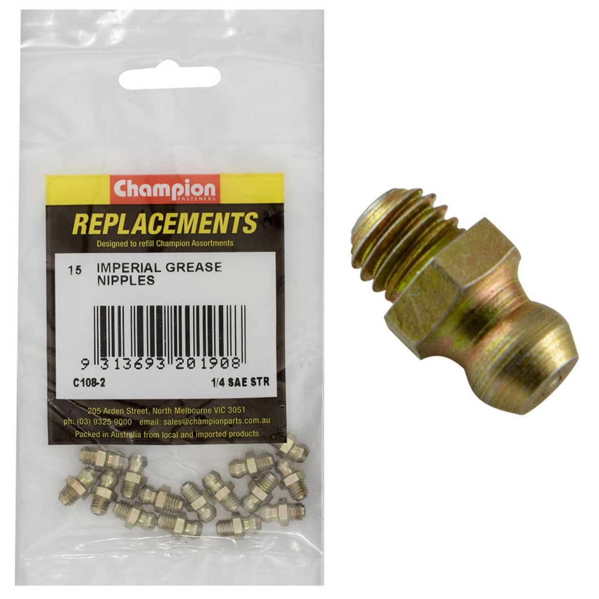 Picture of 1/4 SAE STR GREASE NIPPLE (Pkt.15)