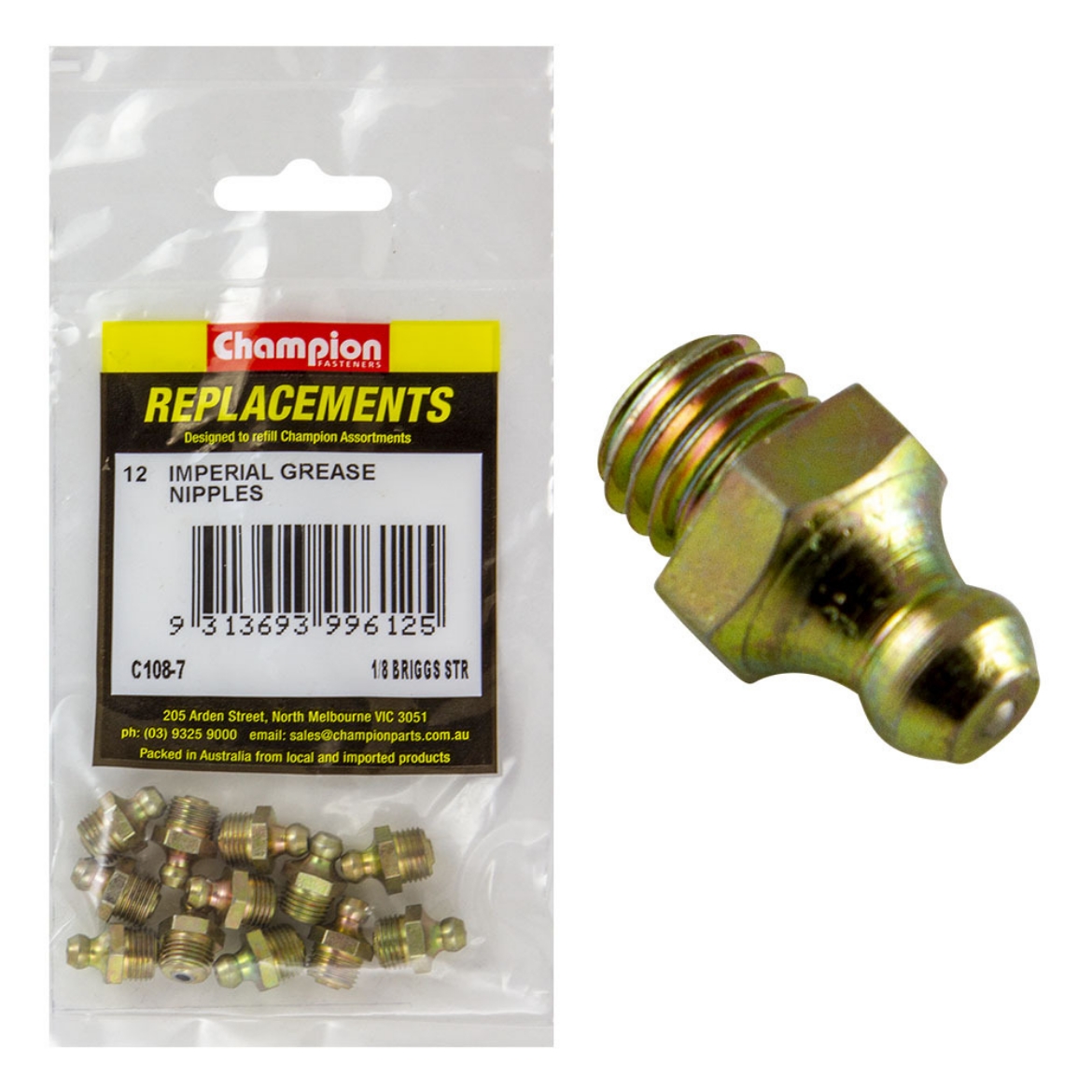 Picture of 1/8 BRIGGS STR. GREASE NIPPLE (Pkt.12)