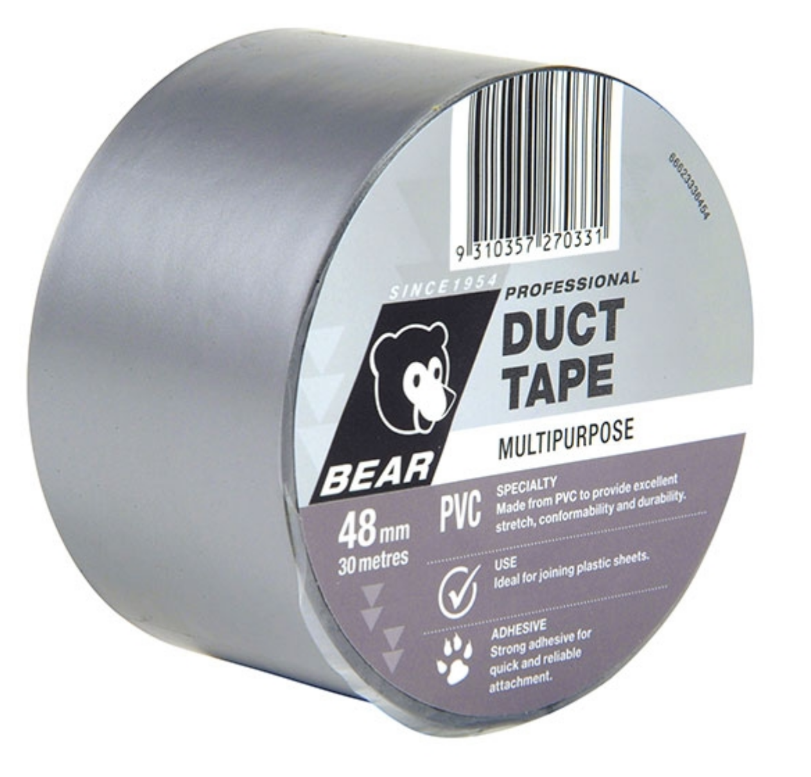 Picture of PVC DUCT TAPE 512 48mm x 30M - SILVER BEAR