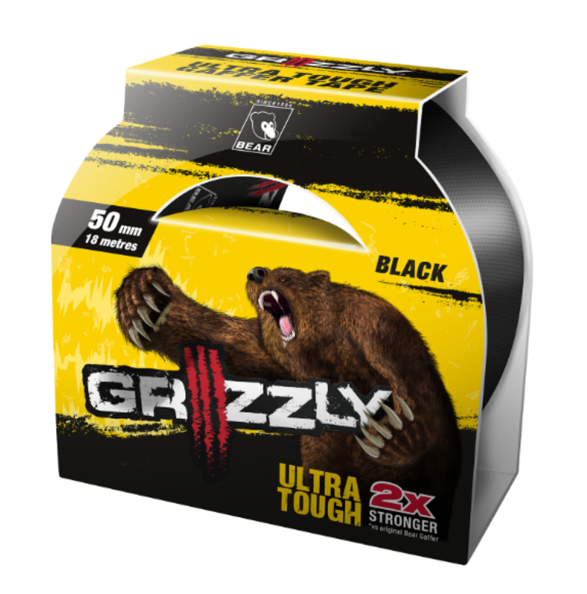Picture of BEAR GRIZZLY 50MM X 18M BLACK ULTRA TOUGH CLOTH GAFFER TAPE