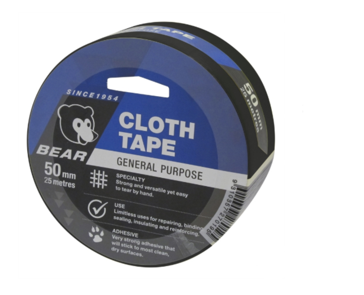 Picture of CLOTH TAPE 50mm x 25M - BLACK BEAR