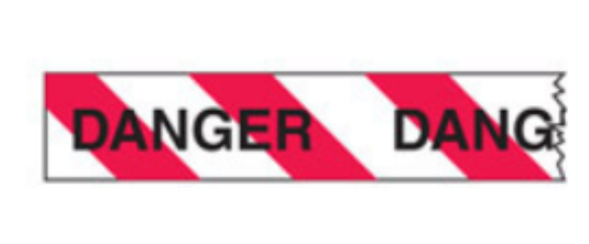 Picture of ECO BARR TAPE DANGER 75MM X 150M BLACK/RED/WHITE