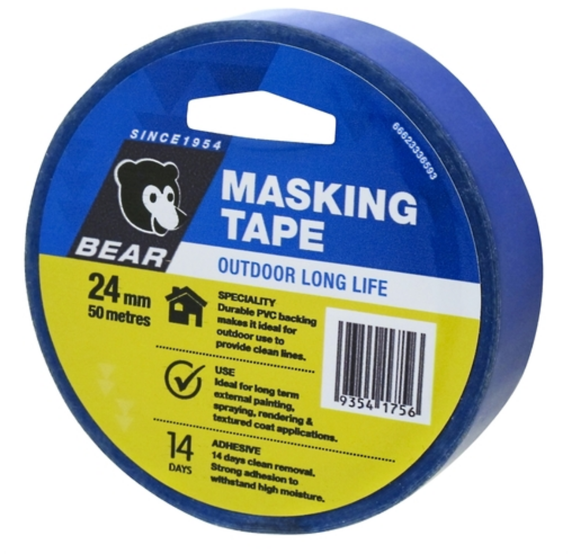 Picture of OUTDOOR LONG LIFE MASKING TAPE 24mm x 50M BEAR - 14 DAYS