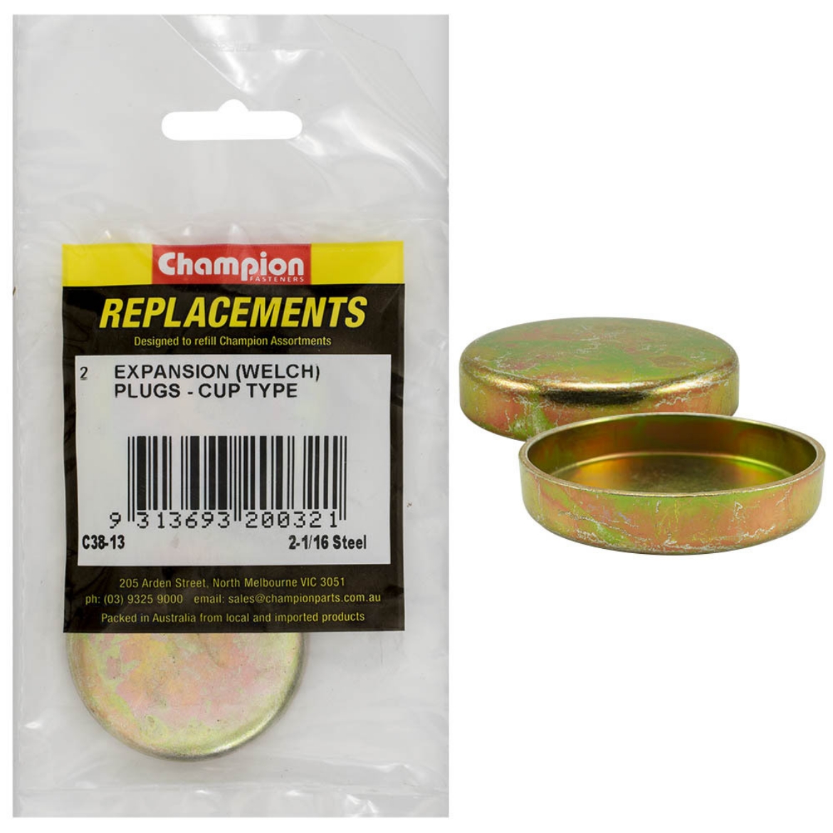 Picture of 2-1/16 Expansion Plugs (Welch) - Cup Type - Steel (Pkt.2) - CHECK STOCK LEVEL -  DISCONTINUED