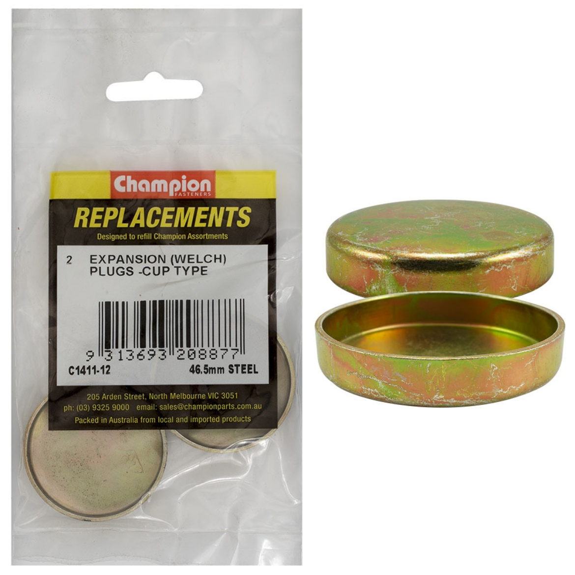 Picture of 46.5mm Expansion Plugs (Welch) - Cup Type - Steel (Pkt.2)