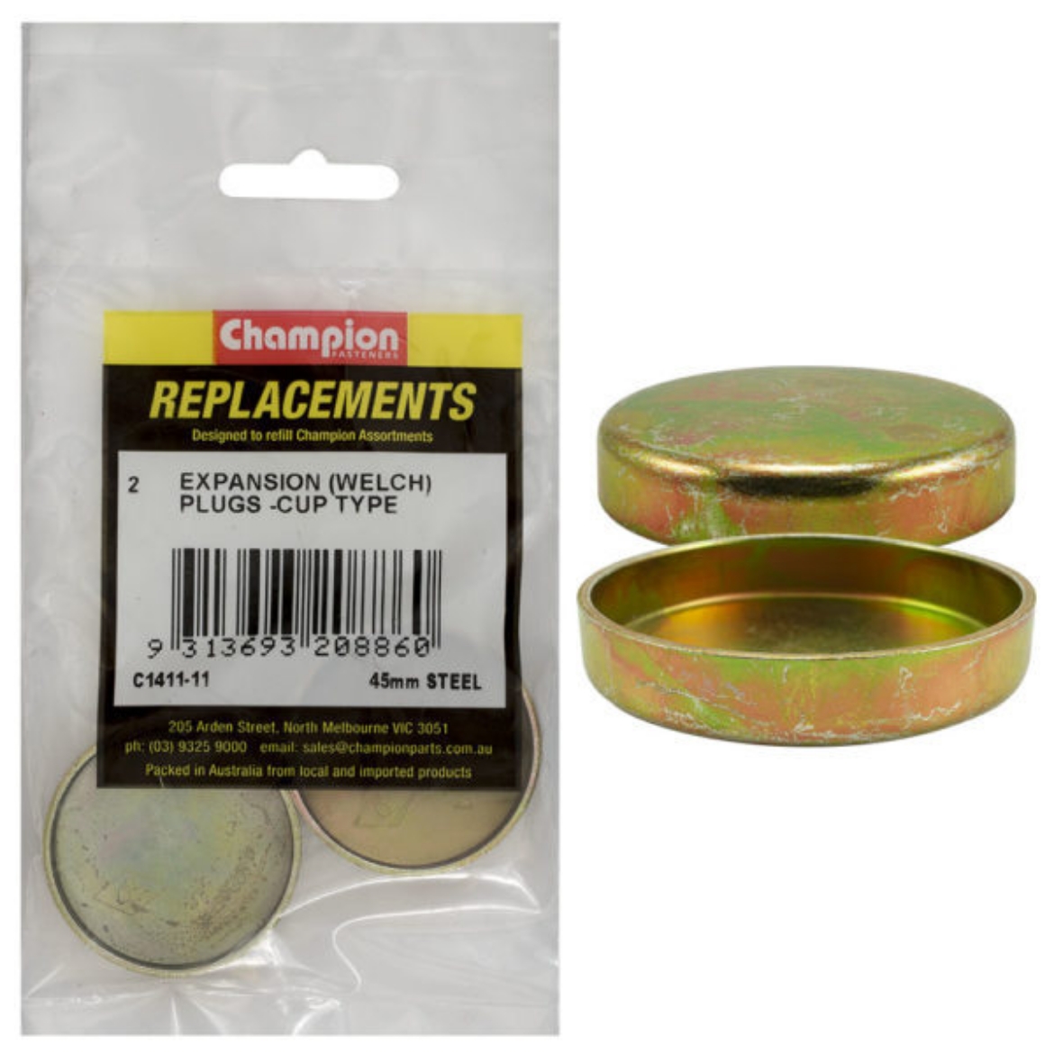 Picture of 45mm Expansion Plugs (Welch) - Cup Type - Steel (Pkt.2)
