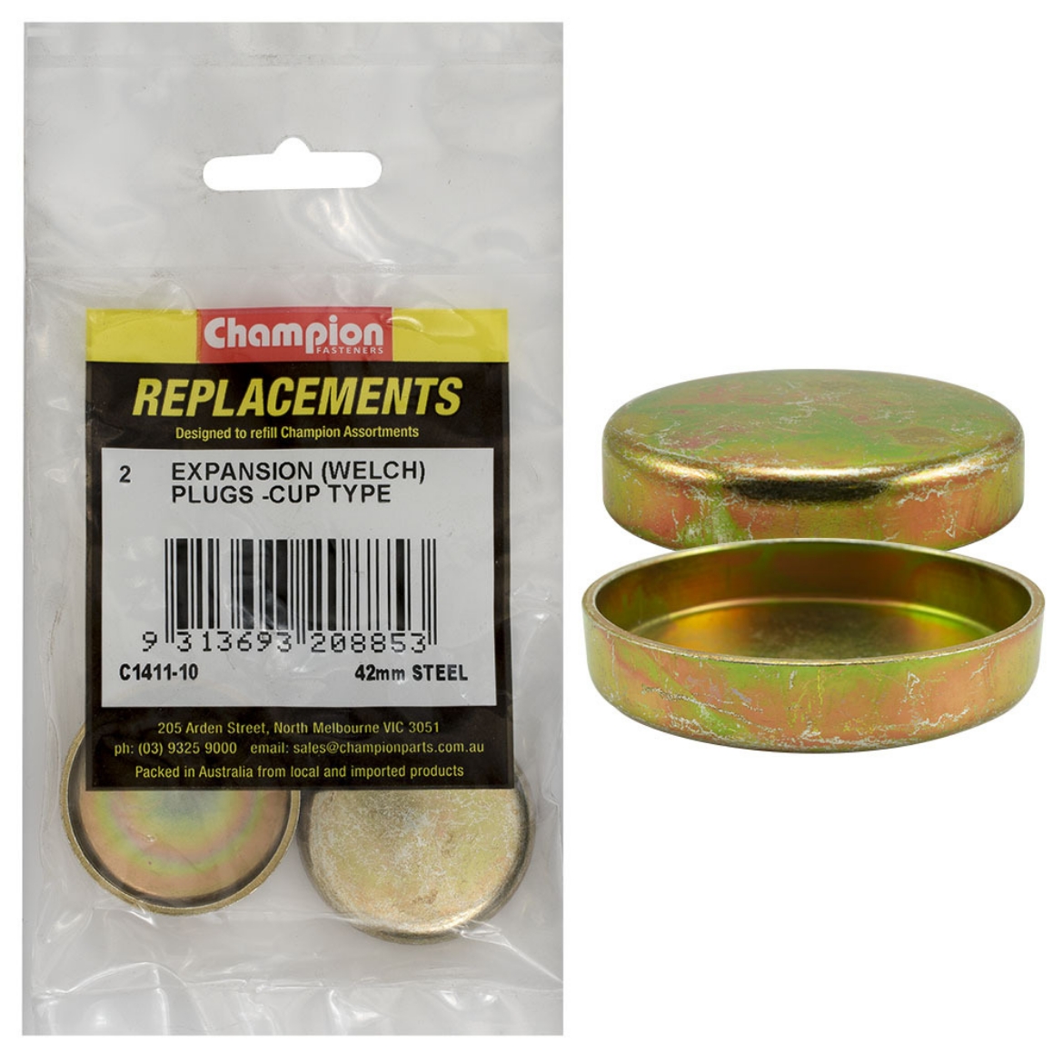 Picture of 42mm Expansion Plugs (Welch) - Cup Type - Steel (Pkt.2)