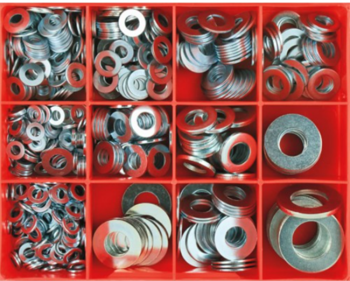 Picture of Flat Steel Washer Assortment Kit 3/16" - 3/4"