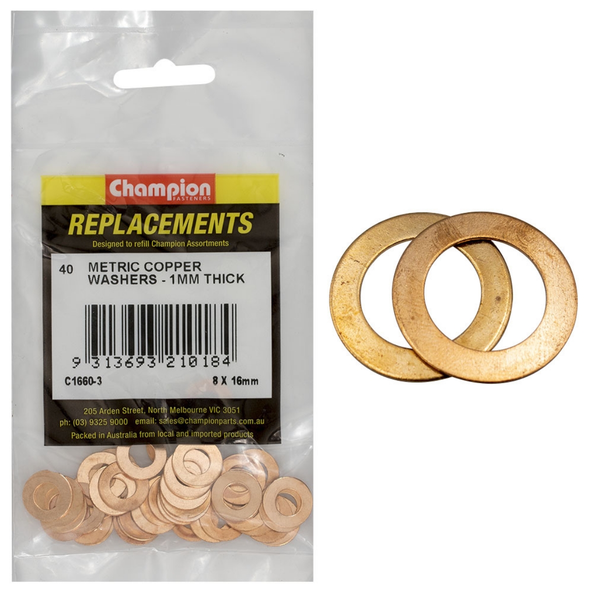 Picture of COPPER WASHER8MM X 16MM (Pkt.40)