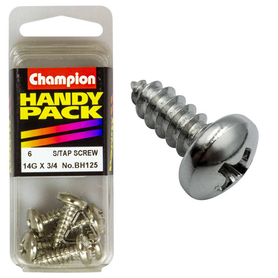 Picture of Handy Pk Self Tap Screw pan head 14g x 3/4 CST (Pkt.6)